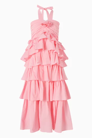 Ellie Frilled Maxi Dress in Cotton