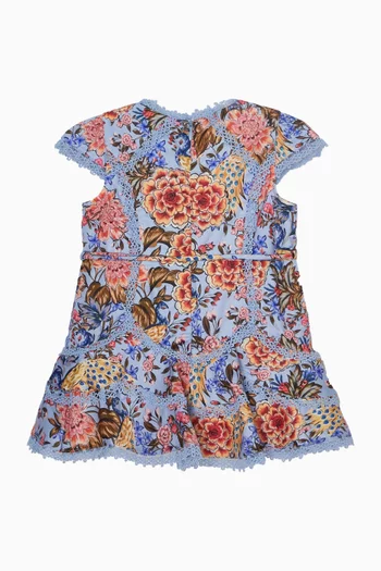 فستان إليانا قصير بنقشة زهور