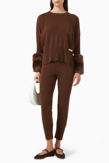 Fur-cuff Sweater in Wool-cashmere