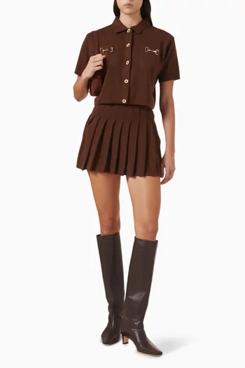 كارديغان بحلي لجام الحصان نسيج قطن