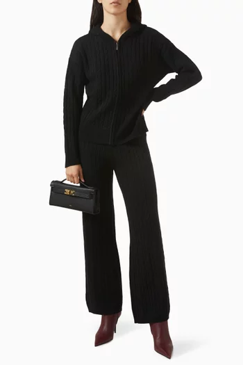 The Cable Knit Zip-up Cardigan