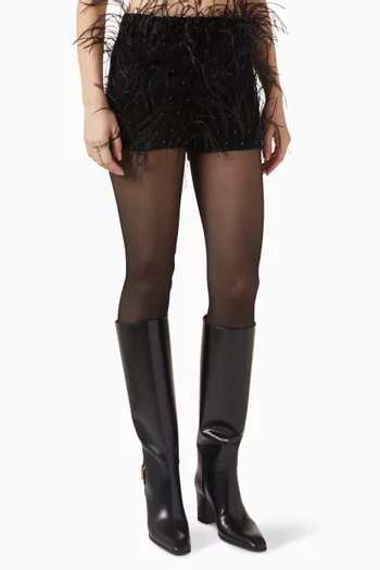 The Feather & Pearl Detail Hot Pants