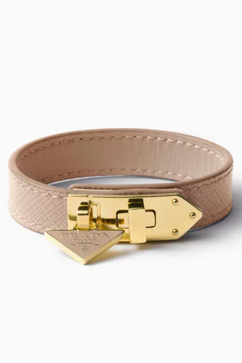 Logo Bracelet in Saffiano Leather