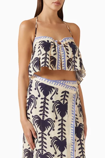 Oceanic Halterneck Top in Linen