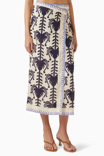 Deep Blue Sea Skirt in Linen