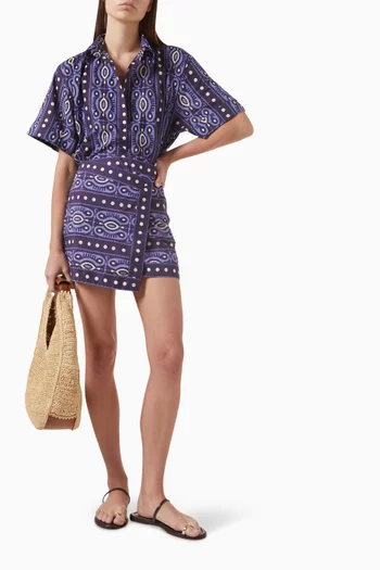 Hunting Roots Wrap Skirt in Cotton Poplin