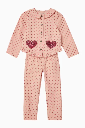 Nola Sequin-embellished Jacket in Cotton Twill