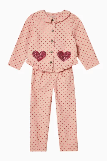 Nola Heart-print Pants in Organic Cotton