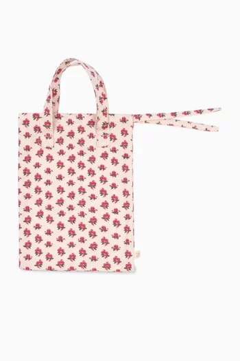 سرير دمى بتطريز زهور