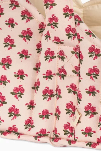 حامل دمى مبطن بتصميم زهور