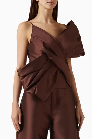 Oversized Bow Top in Satin