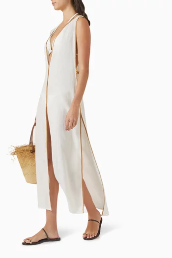 Iva Long Cover-up Dress in Linen-blend