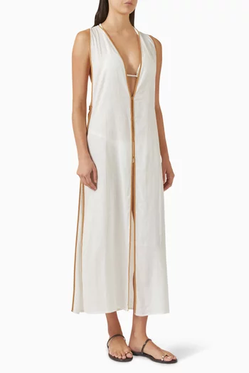 Iva Long Cover-up Dress in Linen-blend