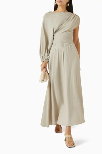 Balmy Draped Dress in Cotton