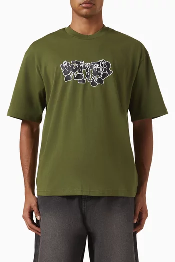 Character-print T-shirt in Cotton