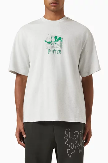 Channel-print T-shirt in Cotton