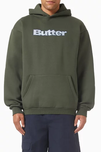 Textured Logo Hoodie in Cotton-fleece