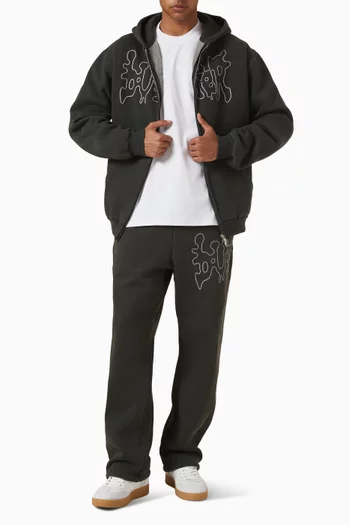 Blotch Zip Hoodie in Cotton-fleece