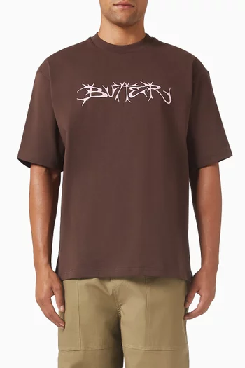 Scrawling-print T-shirt in Cotton