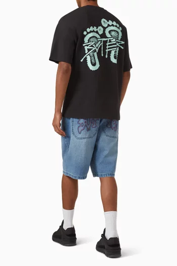 Footprints-print T-shirt in Cotton