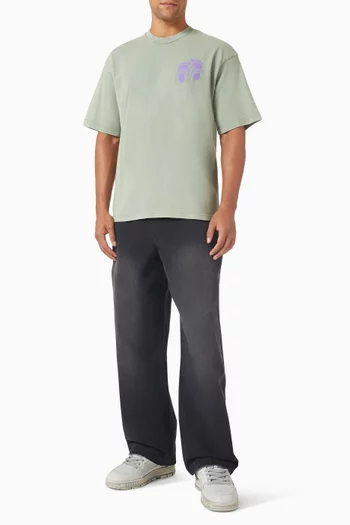 Footprints-print T-shirt in Cotton