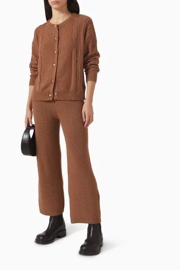 Button Sweater in Cable-knit