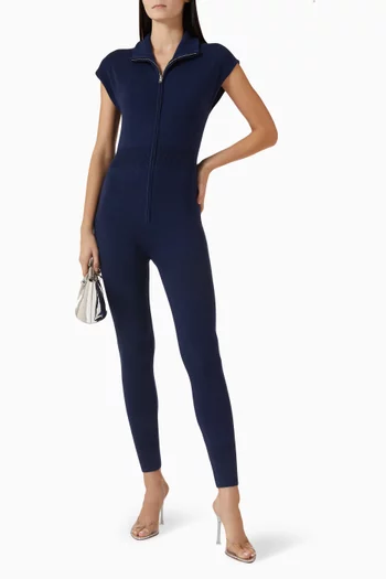 Zip Jumpsuit in Ribbed-knit