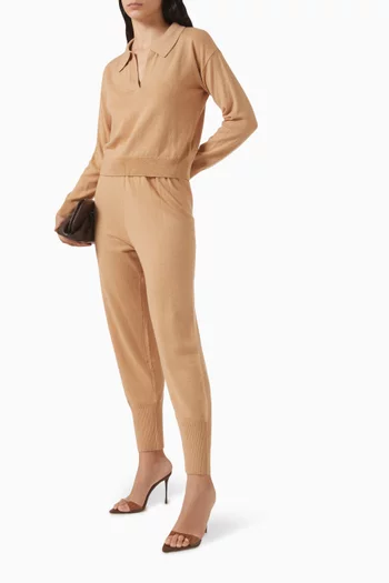 Collared Sweater in Plain-knit