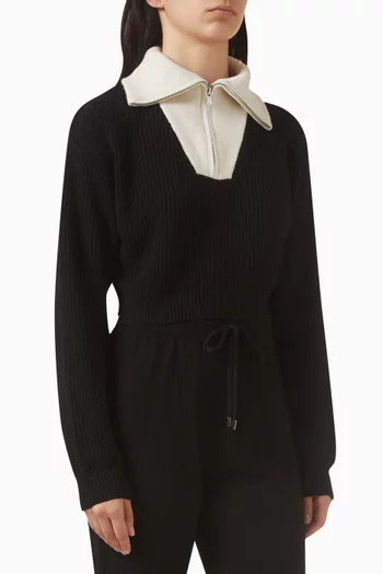 Half-zip Sweater in Rib-knit