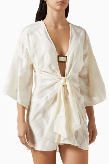 Perola Short Cover-up Kaftan in Cotton