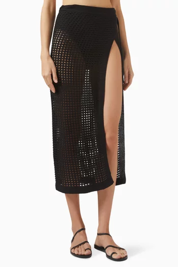 Rena Midi Pareo Skirt in Knit