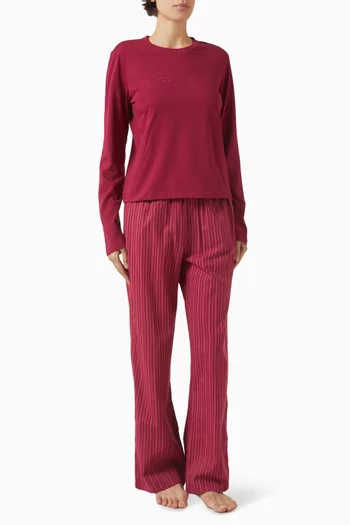 Long-sleeve Pyjama Set in Cotton-poplin