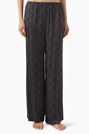 Printed Pyjama Pants in Satin