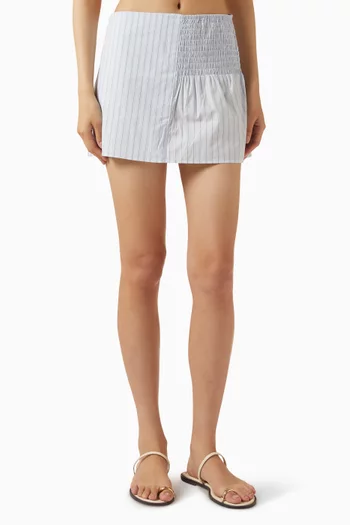 تنورة قصيرة بجزء بكشكش قطن بوبلين