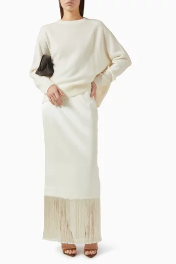 سترة بويفريند بفتحة رقبة مستديرة كشمير