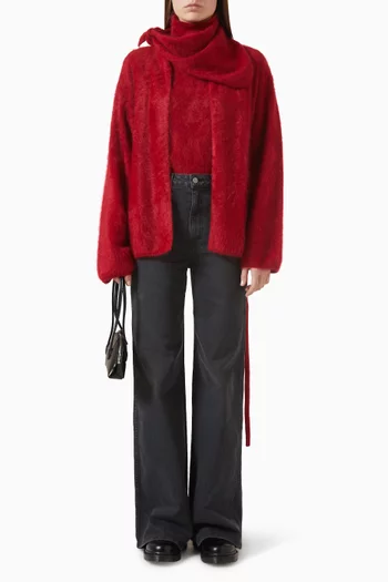 Belted Cardigan in Brushed Cashmere