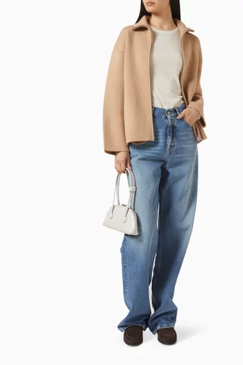 كارديغان منسوج من مزيج صوف وكشمير مزدوج