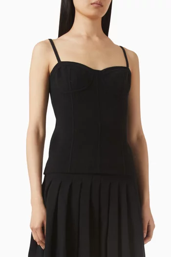 بلوزة بلا أكمام نسيج كشمير مزدوج