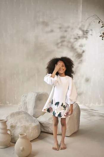 Calmin Dress in Cotton & Satin