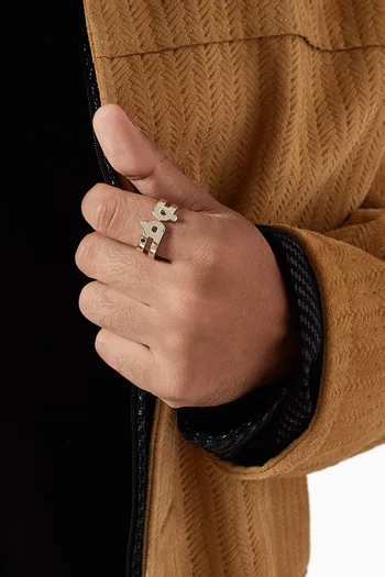 Arabic Letter "Faa" Ring in Sterling Silver