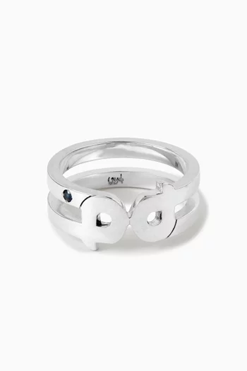 Arabic Letter "Meem" Ring in Sterling Silver