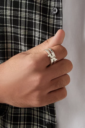 Arabic Letter "Jeem" Ring in Sterling Silver