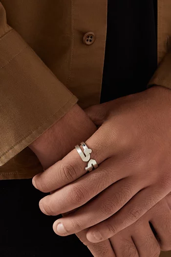 Arabic Letter "Khaa" Ring in Sterling Silver