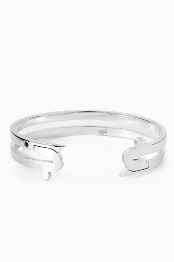 Arabic Letter "Jeem" Cuff in Sterling Silver