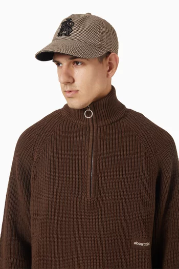 Monogram Cap in Wool-blend