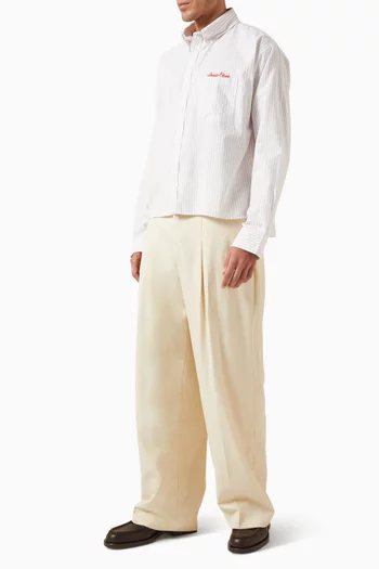 Tailored Wide-leg Pants in Twill