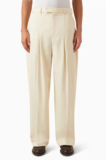 Tailored Wide-leg Pants in Twill