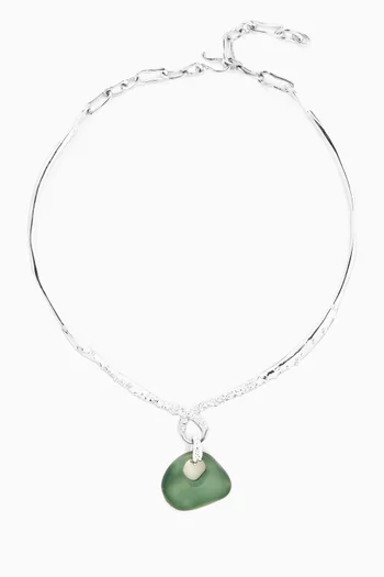 قلادة امبر نحاس مطلي ذهب عيار 21