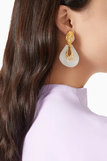 أقراط سولارا نحاس مطلي ذهب عيار 21