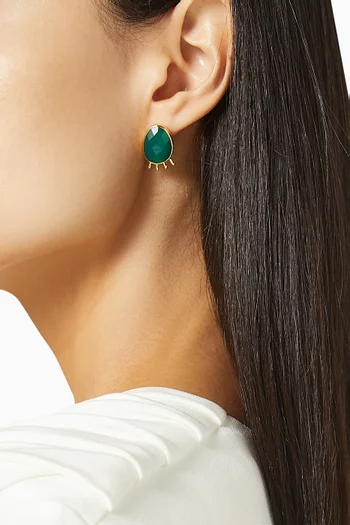 أقراط كراوند راي معدن مطلي